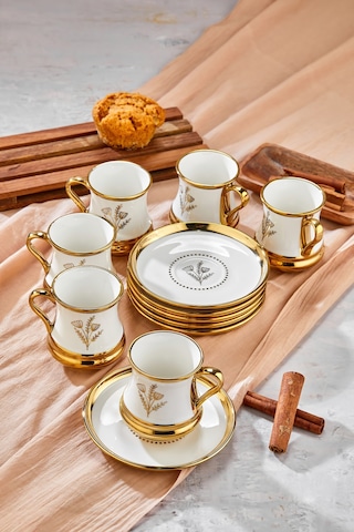 Cooker 6 Kişilik 180 Ml Porselen Çay Ve Kahve Fincan Takımı Ckr3460 Beyaz