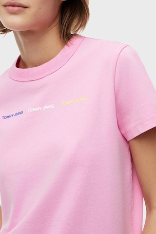 Tommy Jeans Logolu Pamuklu Bisiklet Yaka Kadın T Shirt T Shirt Dw0dw22905 Tou Pembe