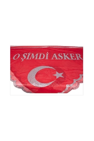 Single Sword "o Şimdi Asker" Yazılı Kırmızı Asker Şalı Çok Renkli