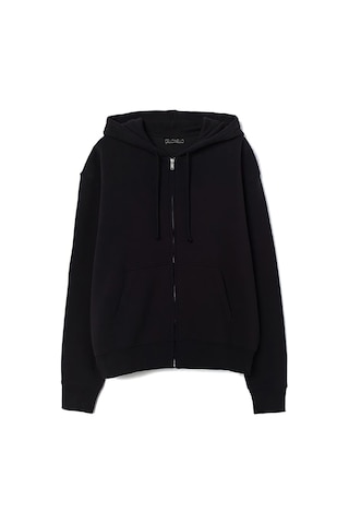 Çello Mello Kapüşonlu Fermuarlı Sweatshirt Siyah Siyah
