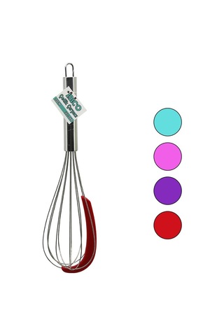 Özel Üretim Hamur İşi Krem Şanti Aşçı Gereci Mutfak Profesyonel Krom Saplı Çelik Metal Çırpıcı 30 Cm Çok Renkli
