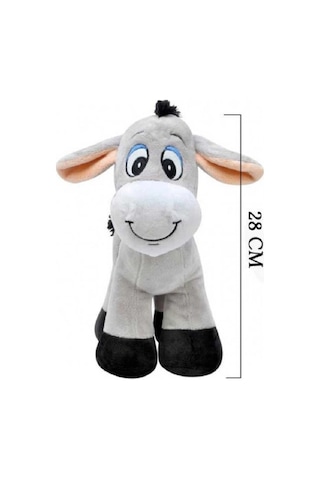 Sevimli Peluş Eşek 28 Cm Yumuşacık Sarılmalık Gri Peluş Oyuncak
