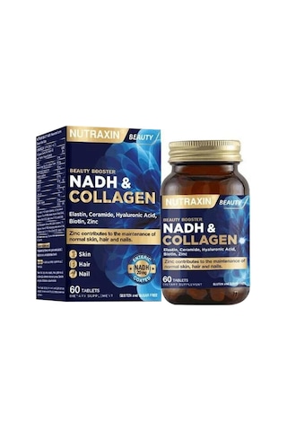 Nutraxin Nadh Collagen 60 Tablet Tip1 Tip3 Hyaluronik Asit, Elastin, Seramid, Resveratrol Glutatyon