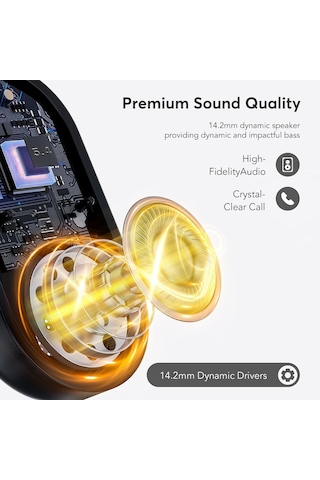 Ultra Açık Kulak Kulaklık Kablosuz Bluetooth - Açık Hava Ergonomik Fit Kemik İletim Kulakiçi Kulaklıklar, Su Ge