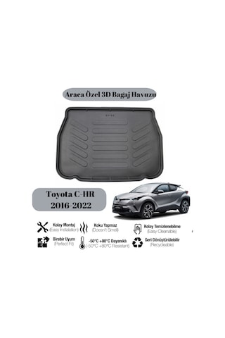 Toyota C-hr 2016 2017 2018 2019 2020 2021 2022 İle Uyumlu Bagaj Havuzu Paspası Kokusuz A+ Kalite 1 Adet