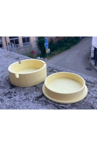 Modern Tasarım Kapaklı Kül Tablası - Koku Önleyici Dekoratif Minimalist Küllük