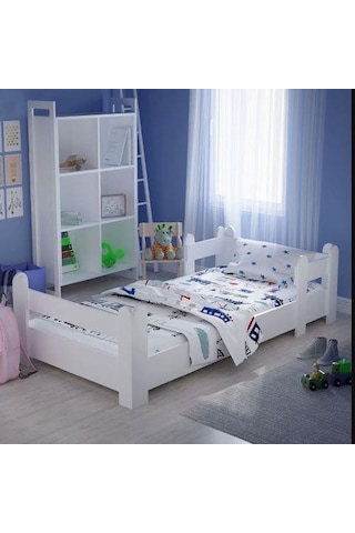 Tulipkids Montessori Karyola Beyaz 90x190 Yatak Uyumlu Oval Kesim Çocuk Yatağı Kids-107