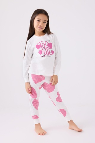 Roly Poly 3471 Garson Kız Çocuk Krem Uzun Kol Pijama Takım KREM