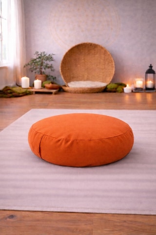 Yuvarlak Zafu Meditasyon Minderi & Bolster Minderi İkili Yoga Meditasyon Minder Seti Turuncu