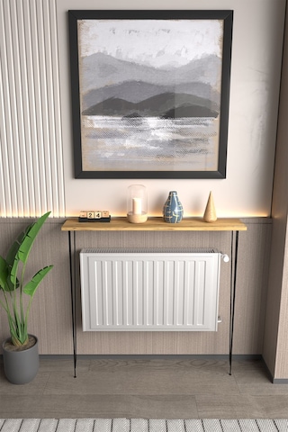 Violet Minimalist Metal Ayaklı Dar Dresuar Dekoratif Petek Üstü Dresuar 90 Cm Atlantik Çam