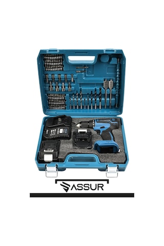 Assur 21V Akülü Vidalama Kömürsüz Motor Şarjlı Matkap - 1569