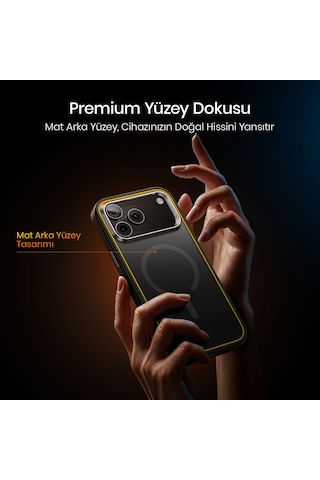 Aohi The Future Apple iPhone 17 Pro Max Kılıfı, Magsafe Uyumlu Telefon Kılıfı, Siyah