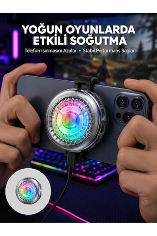 Rgb Led Telefon Soğutucu Fan Yüksek Hızlı Soğutma Oyuncu Cooler Yeni Nesil Diğer