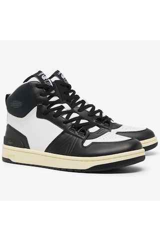 Lacoste L001 224.1 Mıd Leather Mens Sneaker Hakiki Deri Bilekli Erkek Günlük Spor Ayakkabı Siyah