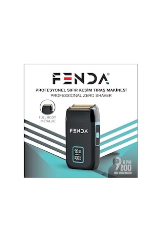 Fenda Zero Shaver 9200 Rpm Metal & Göstergeli Tıraş Makinesi Siyah Fndsklks0008bl