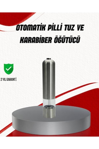 Işıklı Pilli Baharat Değirmeni Taze Ve Pratik Öğütme Gri