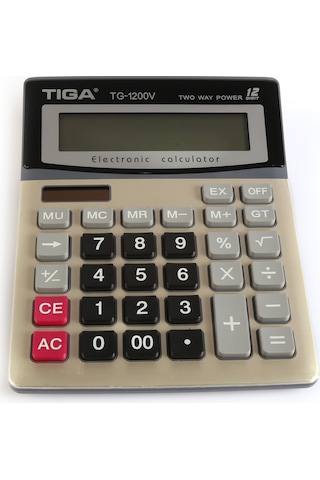 Tiga Tg-1200V 12 Haneli Hesap Makinesi Gt İşlem Kontrolü