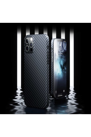 Benks Apple Uyumlu iPhone 12 Pro Max Kılıf Karbon Desenli Benks Aramid Kapak ZORE-218708