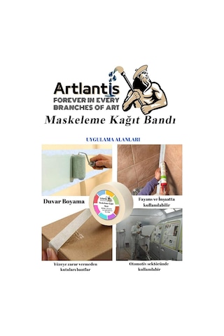 Maskeleme Bandı Kağıt Bant 9 Mm 25 Metre 3 Adet Boya Bantı Maskeleme Kağıt Bant Duvar Yağlı Boya Badana