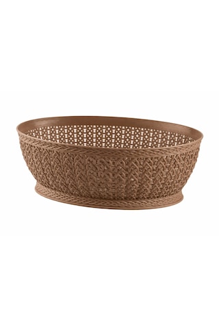 Oval Örgü Sepet 3,5lt Oval Knitting Basket 3,5 L Kahverengi