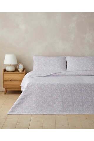 English Home Blossira Kolay Ütülenir Çift Kişilik Çarşaflı Nevresim Takımı 200x220 Cm Lila Lila