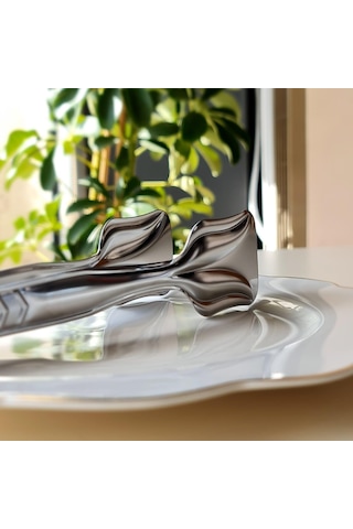Hometarz İnox Metal Pasta Maşası Paslanmaz Çelik 21 CM