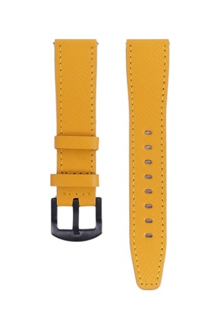 Fro Lw38-43 20 Mm Hakiki Deri Safiano Sarı Kordon Siyah Toka