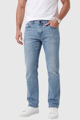 Rizzup Erkek Regular Fit Standart Kesim Likralı Taşlanmış Mavi Kot Pantolon Esnek Pamuklu Jean 2600982