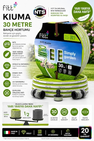 Kiuma Lime Dayanıklı Ve Hafif Bahçe Sulama Hortumu 30 Metre Kiuma Lime Dayanıklı Ve Hafif Bahçe Sulama Hortumu 30 Metre