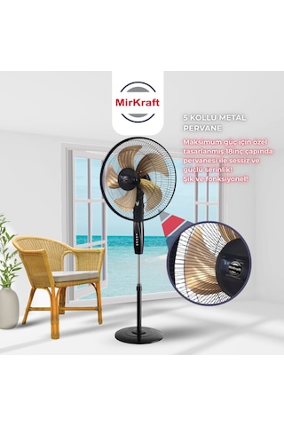 Mirkraft Fs-m5018 18'' Dc Motor 5 Metal Kanatlı Ayaklı Vantilatör