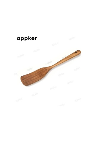 Brightnova Appker Akasya Ahşap Spatula Seti Wooden Shovel Yapışmaz Yemek Güvenli Pişirme Karıştırma Kızartma Düz Ve Delikli Spatula Ahşap