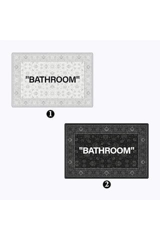 Evaşk Banyo Paspası İpeksi Kadifemsi Halı Yüzey Kaymaz Taban 40x60 BM01940B Beyaz