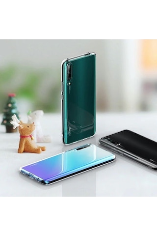 Huawei P Smart Pro 2019 İle Uyumlu Kılıf Şeffaf Esnek Silikon Telefon Kılıfı Kapak