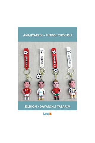 Cristiano Ronaldo Silikon Anahtarlık Sevimli Futbol Figürü 1 Adet