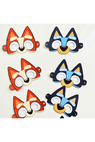 Bluey Temalı Doğum Günü Maskesi 6 Adet
