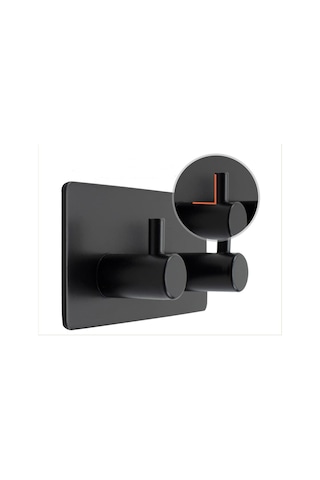 Zift Unique Havlu / Bornoz Askısı Mat Siyah Askılık / 2 Adet Ikili Askılık / Banyo Mutfak Havlu Askısı Diğer