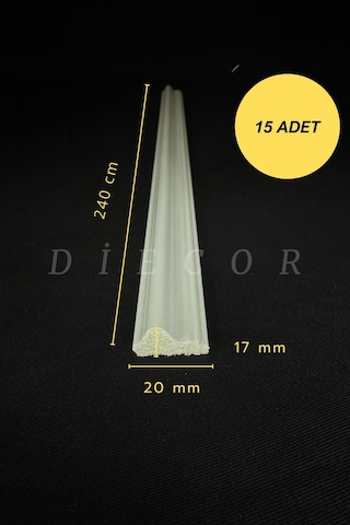 Diecor Dekoratif Boyanabilir 15 Adet 2 Cm Eğimli Polistren Duvar Çıtası Beyaz 20 X 17 Model:xa145