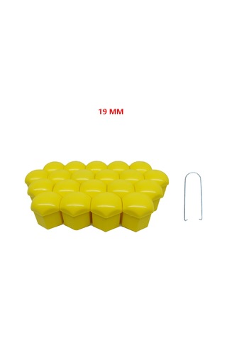 Bijon Kapağı Düz 19 Mm Sarı 20 Li Set