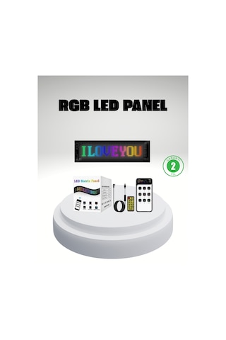 Rgb Led Panel Mobil Uyumlu, Yazı Ve Gıf Destekli, Usb Bağlantılı Dekoratif Ekran Renkli