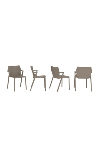 4 Lü Sandalye - Bahçe Sandalyesi, Balkon Sandalyesi, Kafe Sandalyesi , Cafe , Restoran, Mutfak Kahverengi