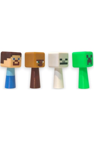 Minecraft Sprunki Figür 4 Adet 7 Cm Steve, Köylü, İskelet, Creeper