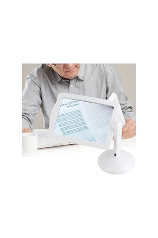 Xindoker Büyük Led Büyüteçli Okuma Lambası - 3x Yakınlaştırma, 360 Dönebilir, Göz Sağlığı İçin 111 Karakter Beyaz