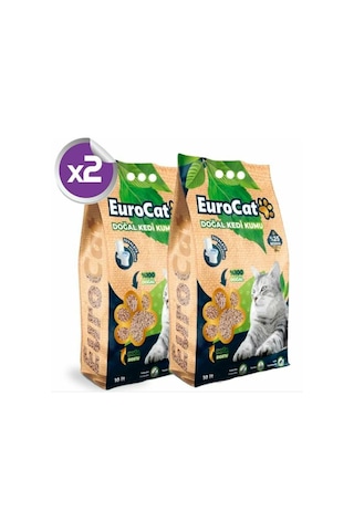 Eurodog&Eurocat Hızlı Topaklaşan Doğal Kedi Kumu 2 x 10 L