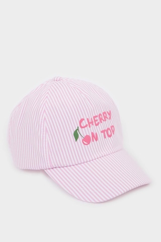 Defacto Çizgili Cap Şapka Kız Çocuk D8426a826smpn1 Pembe-pn1