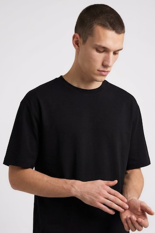 Siyah Oversize Fit Basic Erkek Şort Takım - 85292