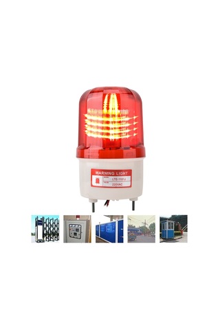 Geeroyoo Ac220v Led Döner Alarm Işığı - Yüksek Parlaklık, Su Geçirmez, Abs Kasa, Trafik Ve İnşaat Uygulamaları