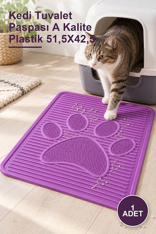 1 Adet Kedi Tuvalet Paspası A Kalite Plastik 51,5x42,5
