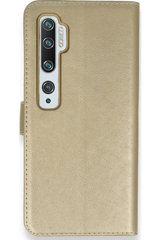 Xiaomi Mi Note 10 Uyumlu Elite Kapaklı Cüzdan Kılıf Gold / Altın