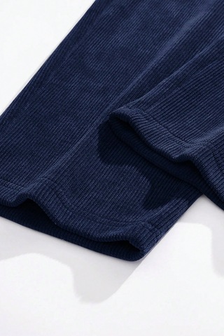Genius Store Genıus Erkek Pantolon Fitilli Kadife Bol Paça Oversize Pantolon Lacivert