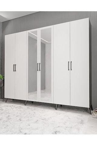 Açelya Portmanto Vestiyer Füme Beyaz 208 cm M6